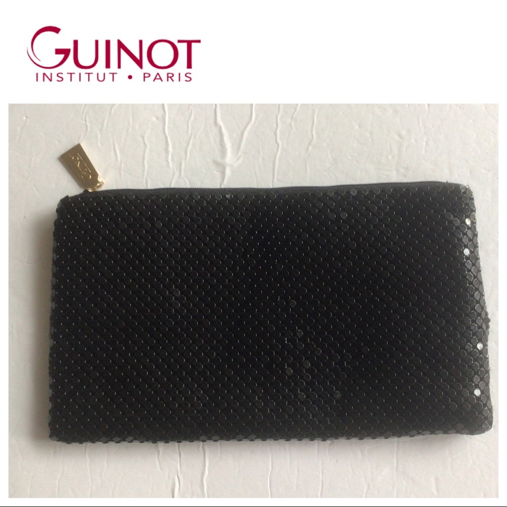 GUINOT PARIS BLACK METAL MESH CLUTCH NWOT